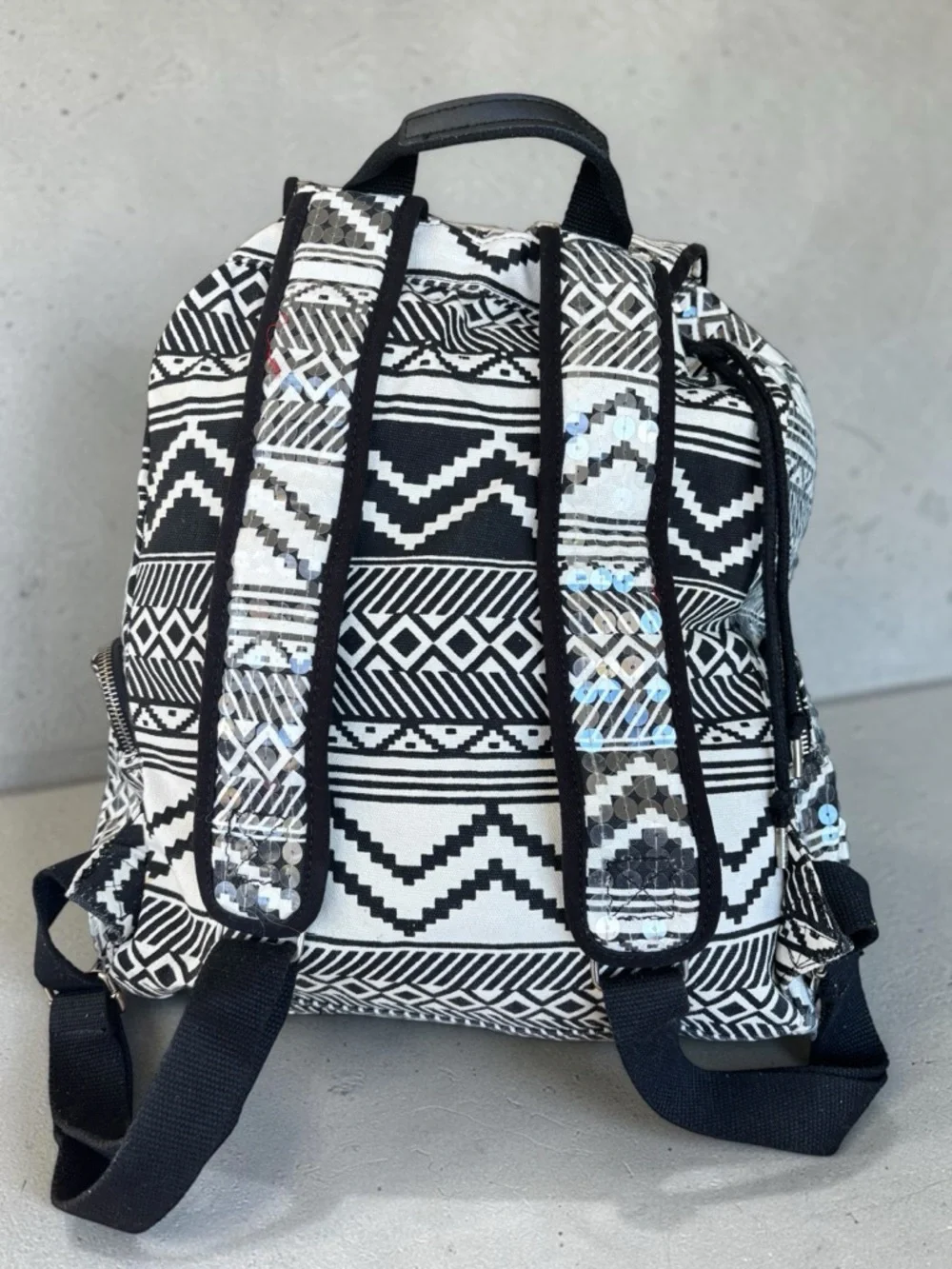 Victoria's Secret PINK Bling Sequin Aztec Backpack in black and white - Picture 16 of 16